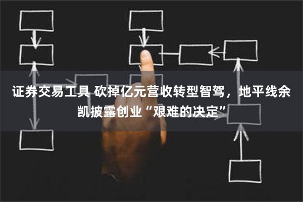 证券交易工具 砍掉亿元营收转型智驾，地平线余凯披露创业“艰难的决定”